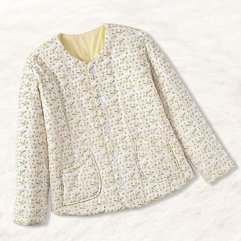 Jachetă damă din trei straturi, umplutură Silk Cotton, guler rotund, lungime medie (50–65 cm), țesătură Spandex 70–80%