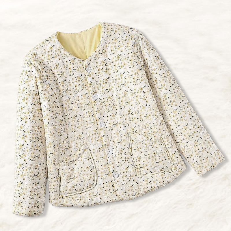 Jachetă damă din trei straturi, umplutură Silk Cotton, guler rotund, lungime medie (50–65 cm), țesătură Spandex 70–80%