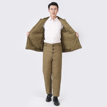 Palton din bumbac căptușit, gros, stil cardigan, guler înalt, buzunare laterale, căptușeală din bumbac