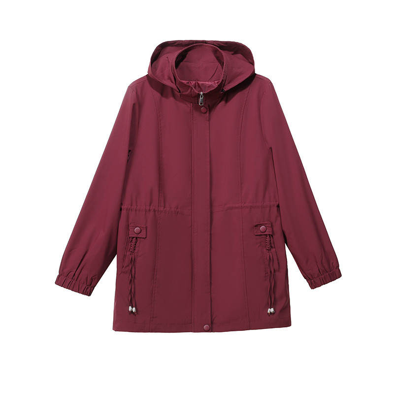 Moterų rudens trench palto, korėjiečių stiliaus, TR audinys, 70–80% kiti audiniai, 20–30% spandekso, vidutinio ilgio, be lyginimo