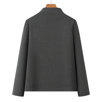 Moterų baziniai marškinėliai su fliso pamušalu ir pusaukštė kaklo apykakle – Žiemos 2025, Poliesterio pluoštas 80–90%, Elegantiškas kasdienis stilius, Spaudintas raštas, Įprastas ilgis 50–65 cm