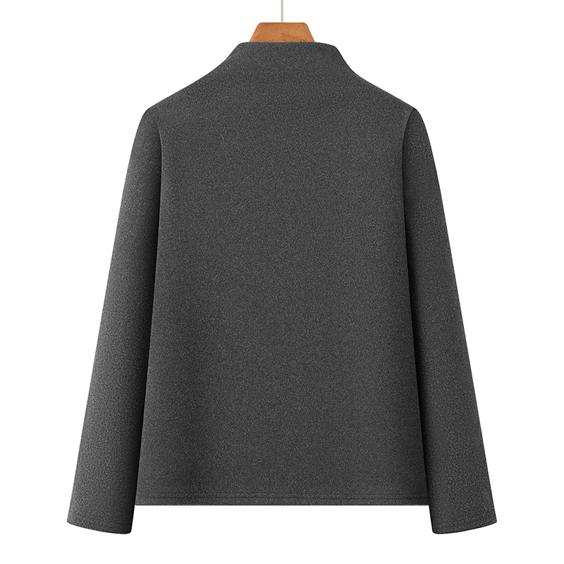 Moterų baziniai marškinėliai su fliso pamušalu ir pusaukštė kaklo apykakle – Žiemos 2025, Poliesterio pluoštas 80–90%, Elegantiškas kasdienis stilius, Spaudintas raštas, Įprastas ilgis 50–65 cm