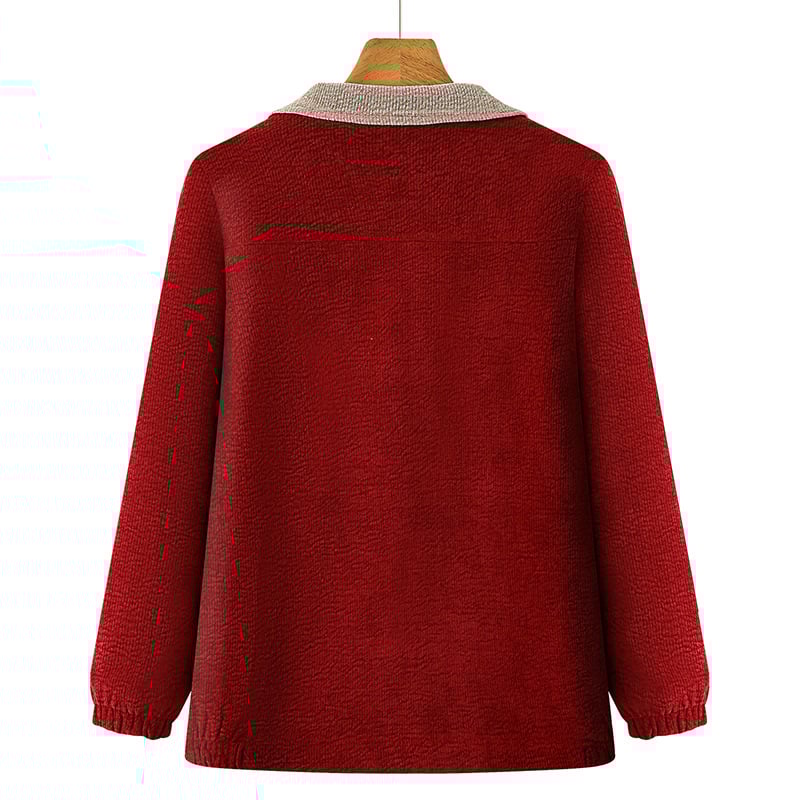 Középkorú és idős nők középhosszú kabátja geometriás mintával, poliészter 50–70%, őszi 2025