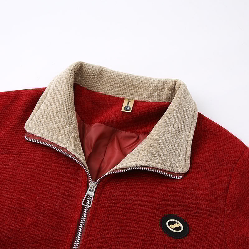 Középkorú és idős nők középhosszú kabátja geometriás mintával, poliészter 50–70%, őszi 2025