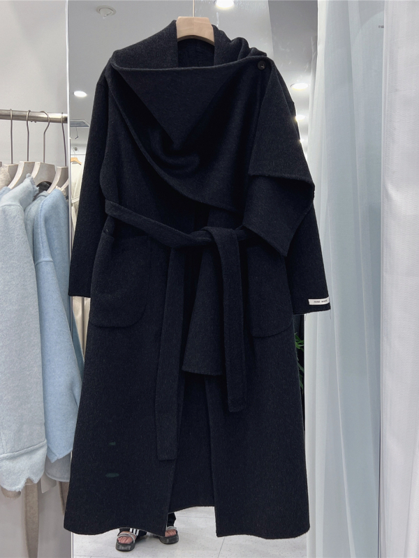 Ženski kaput od ovčje vune, slobodan kroj, dugačak kroj, japansko-korejski stil