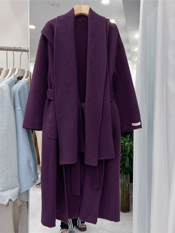 Ženski kaput od ovčje vune, slobodan kroj, dugačak kroj, japansko-korejski stil