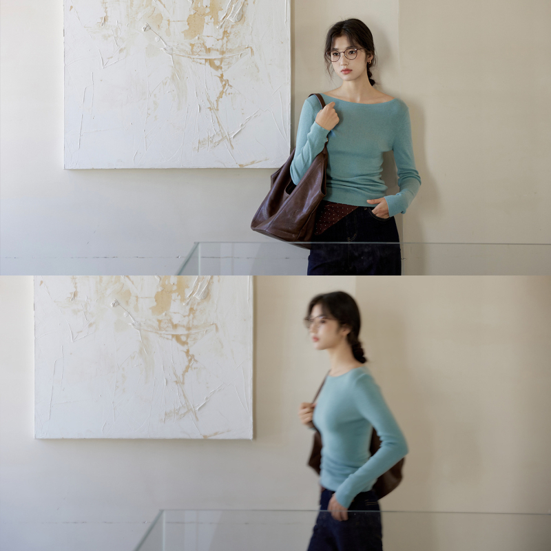 Francuski stil: elegantna vunena pletena bluza s lodičastim izrezom, dugih rukava, ženski jesenski komad