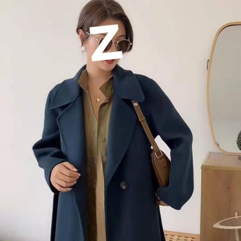 Ženski vuneni kaput u Hepburn stilu – Slim kroj, V-dekolte, dugi rukavi, mješavina pamuka i vune, elegantan gradski stil
