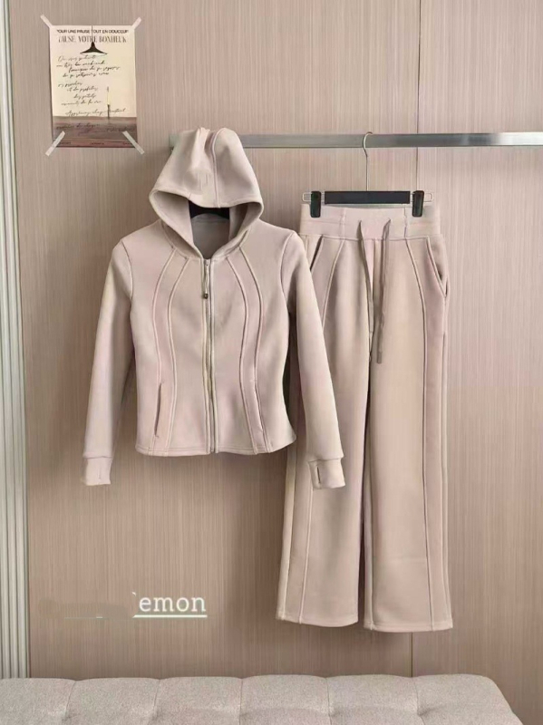 Női kabát - Slim fit, két darabos készlet, fleece béléses, vastag, reveres gallér és zsinórzáras zárás, téli 2025