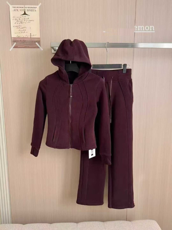 Női kabát - Slim fit, két darabos készlet, fleece béléses, vastag, reveres gallér és zsinórzáras zárás, téli 2025
