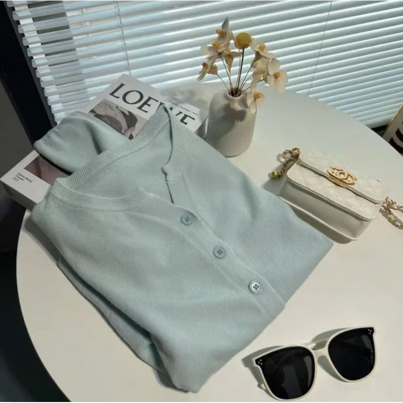 Pletený kardigán, polyesterové vlákno, jednofarebná, voľný strih, okrúhly výstrih