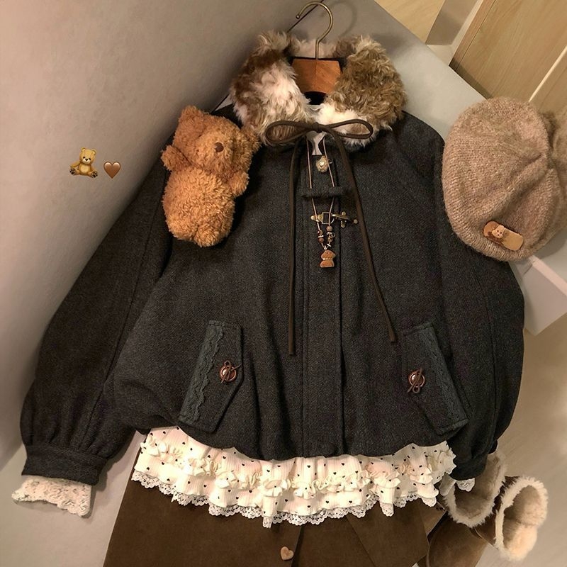 Geacă matlasată pentru femei, cu guler din blană detașabil, pentru toamnă-iarnă, cald, material din bumbac-poliester cu peste 95% poliester