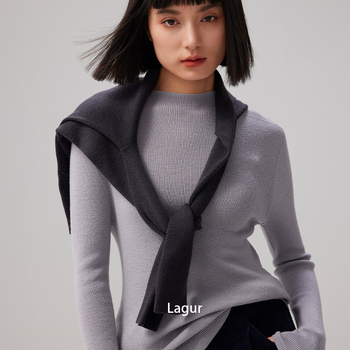 Blue Enough vuneni pulover bez šavova od Yangtze vlakna, debeo, poluvisoki ovratnik, dugi rukavi, uobičajena duljina