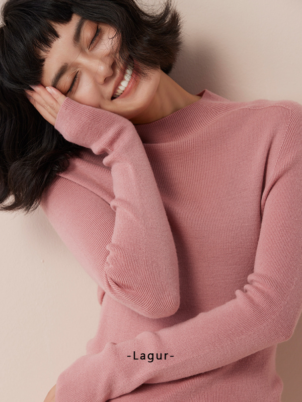 Blue Enough vuneni pulover bez šavova od Yangtze vlakna, debeo, poluvisoki ovratnik, dugi rukavi, uobičajena duljina