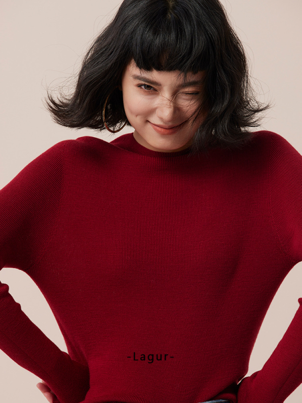 Blue Enough vuneni pulover bez šavova od Yangtze vlakna, debeo, poluvisoki ovratnik, dugi rukavi, uobičajena duljina