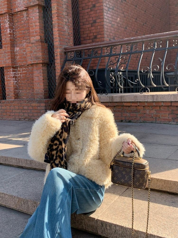 Palton scurt din lână de miel pentru femei, cu blană integrată, stil coreean, rever la guler, căptușeală pufoasă groasă