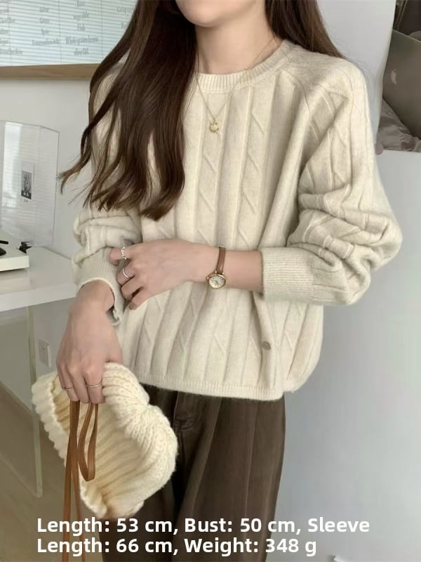 Svetrový pulóver, okrúhly výstrih, dlhé rukávy, voľný strih, zmes ovčej vlny a elastánu