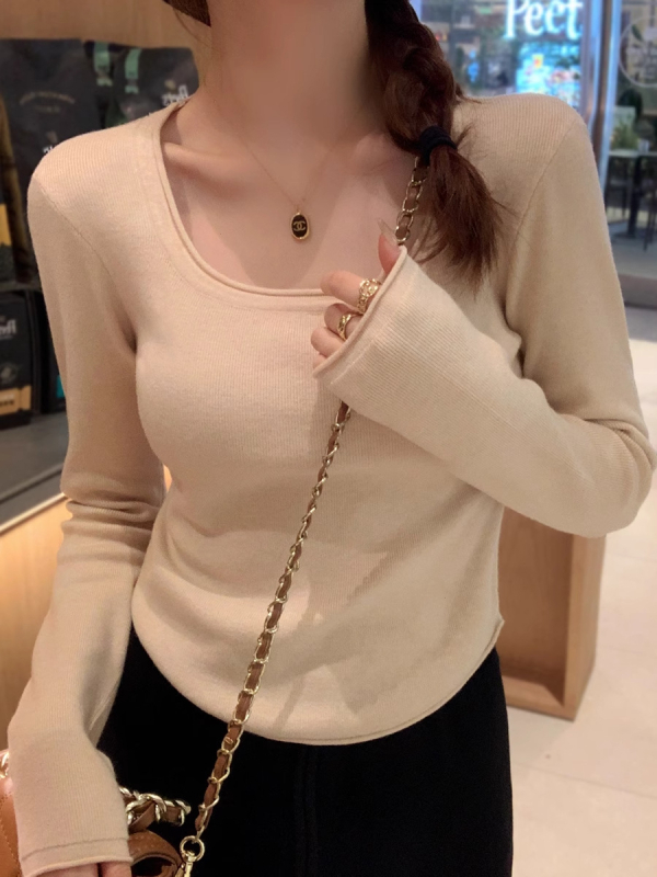 Ženski pleteni džemper s kapuljačom, uski kroj, dugi rukavi, kvadratni ovratnik, pleteni materijal od viskoze