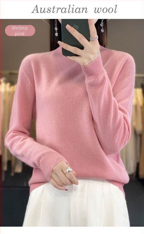 Vuneni džemper, široki kroj, poluturtleneck ovratnik, dugi rukavi, debeli materijal, 95%+ vuna
