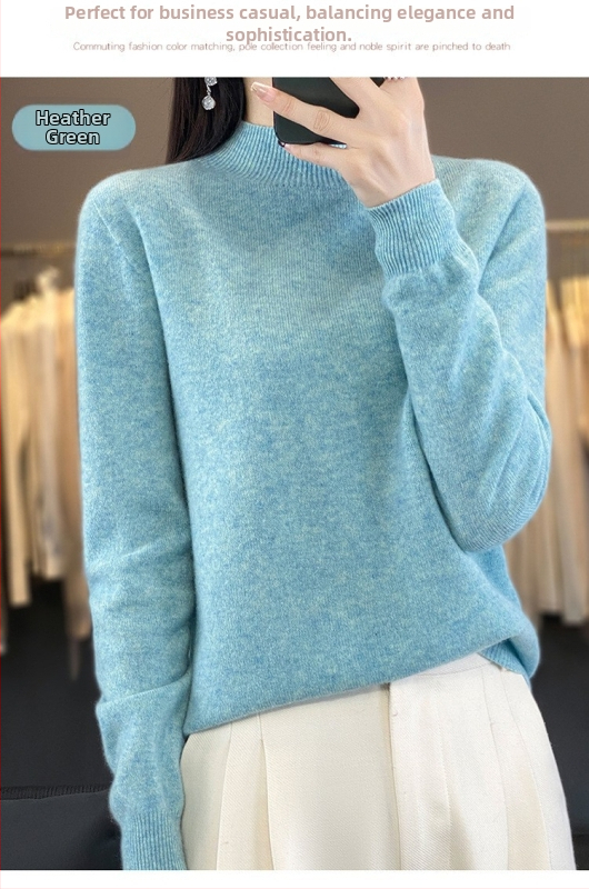 Vuneni džemper, široki kroj, poluturtleneck ovratnik, dugi rukavi, debeli materijal, 95%+ vuna