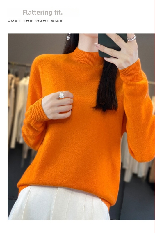 Vuneni džemper, široki kroj, poluturtleneck ovratnik, dugi rukavi, debeli materijal, 95%+ vuna