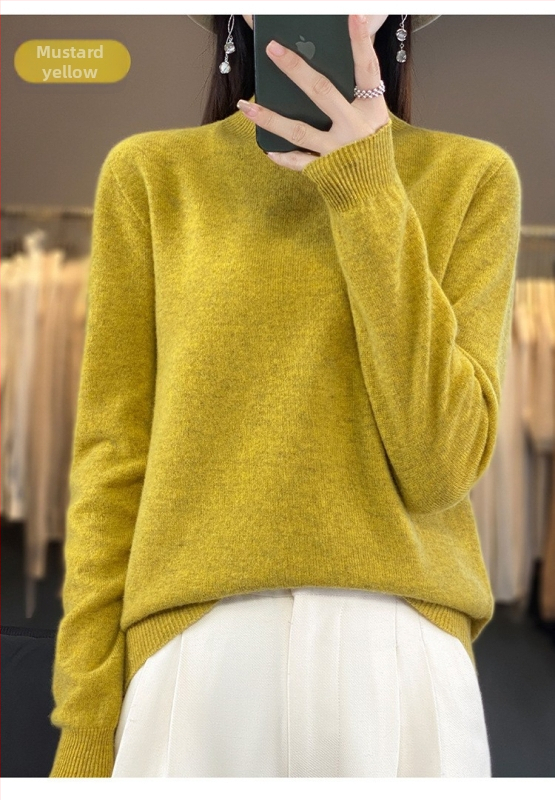 Vuneni džemper, široki kroj, poluturtleneck ovratnik, dugi rukavi, debeli materijal, 95%+ vuna