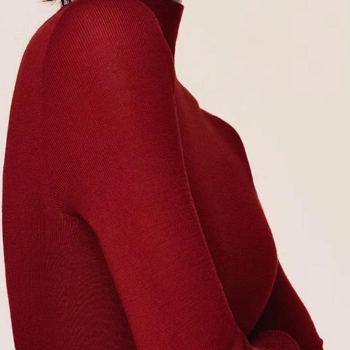 Πουλόβερ από κασμίρ, slim fit, με λαιμό μισού ύψους, μακριά μανίκια, χειμώνας 2024