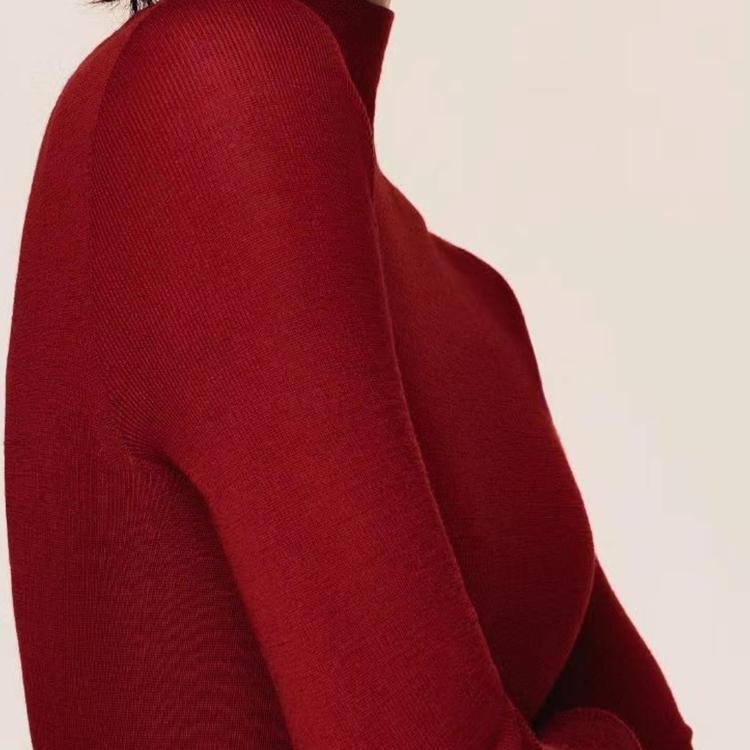 Πουλόβερ από κασμίρ, slim fit, με λαιμό μισού ύψους, μακριά μανίκια, χειμώνας 2024