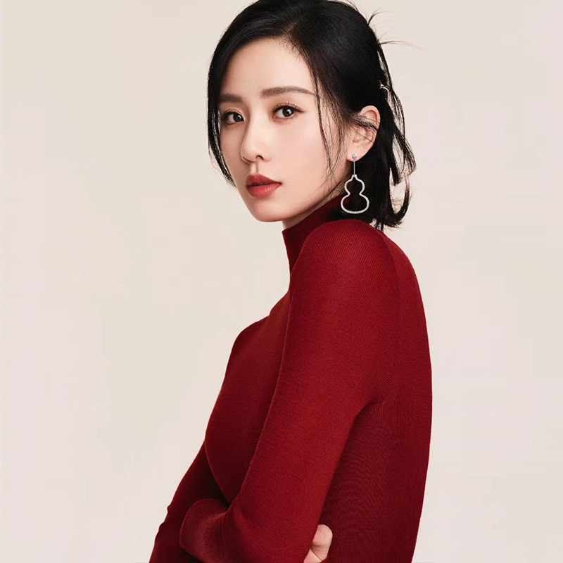 Πουλόβερ από κασμίρ, slim fit, με λαιμό μισού ύψους, μακριά μανίκια, χειμώνας 2024