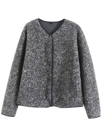 Kabát z polar fleece, voľný strih, golier polo, jednoradové zapínanie