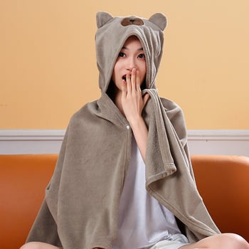 Одеяло с качулка и наметало – карикатурен модел, полиестер, печат, унисекс