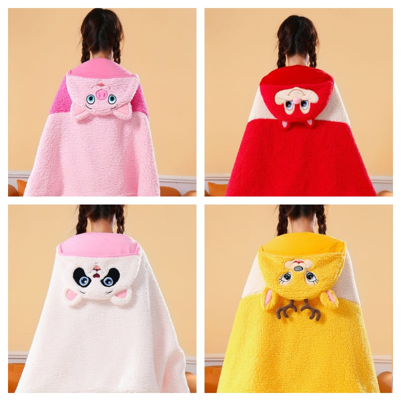 Одеяло с качулка и наметало – карикатурен модел, полиестер, печат, унисекс