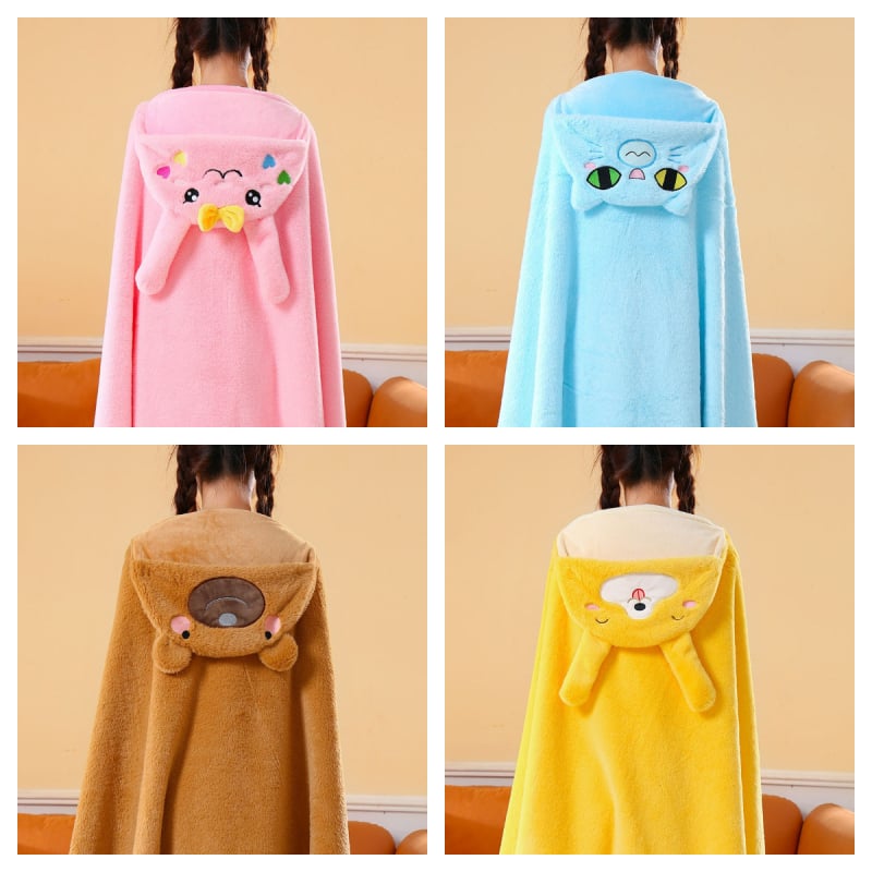 Одеяло с качулка и наметало – карикатурен модел, полиестер, печат, унисекс