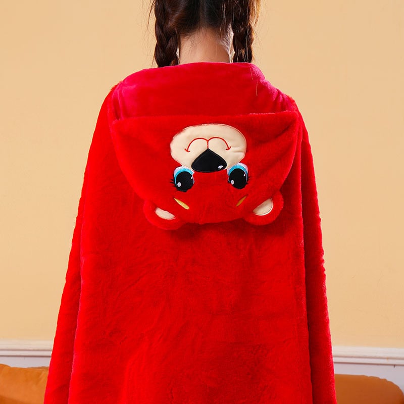 Одеяло с качулка и наметало – карикатурен модел, полиестер, печат, унисекс