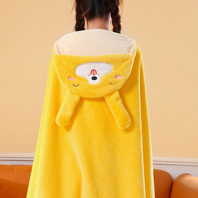 Одеяло с качулка и наметало – карикатурен модел, полиестер, печат, унисекс