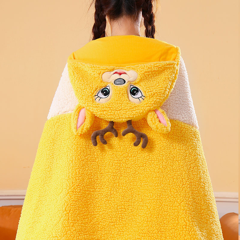 Одеяло с качулка и наметало – карикатурен модел, полиестер, печат, унисекс