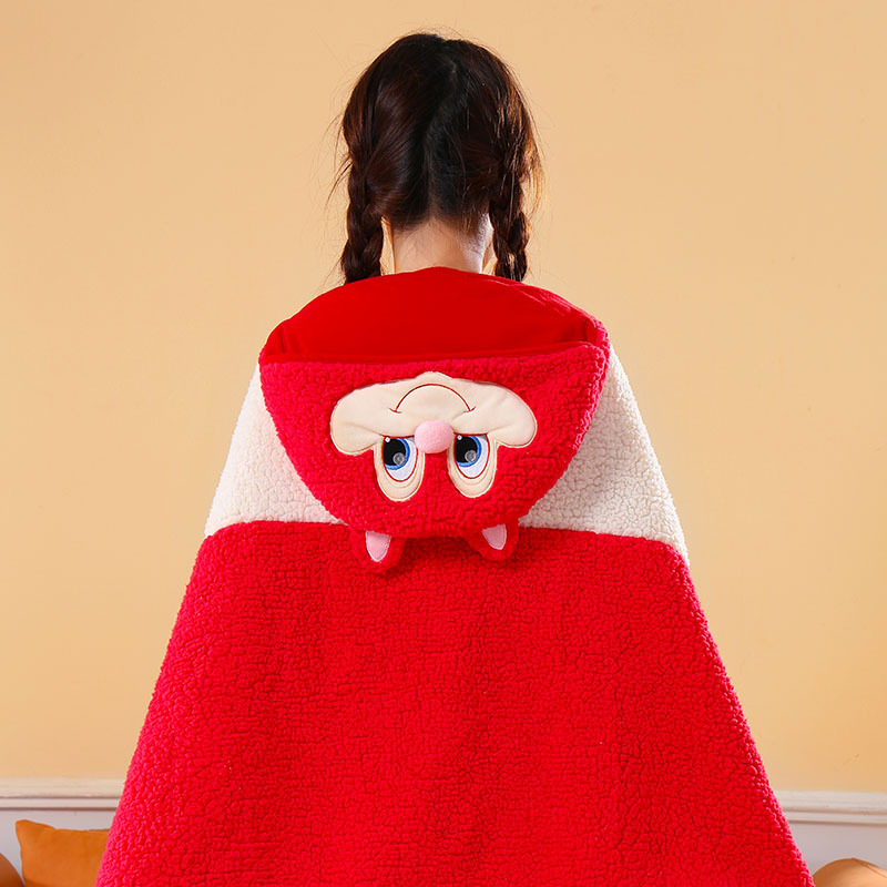 Одеяло с качулка и наметало – карикатурен модел, полиестер, печат, унисекс