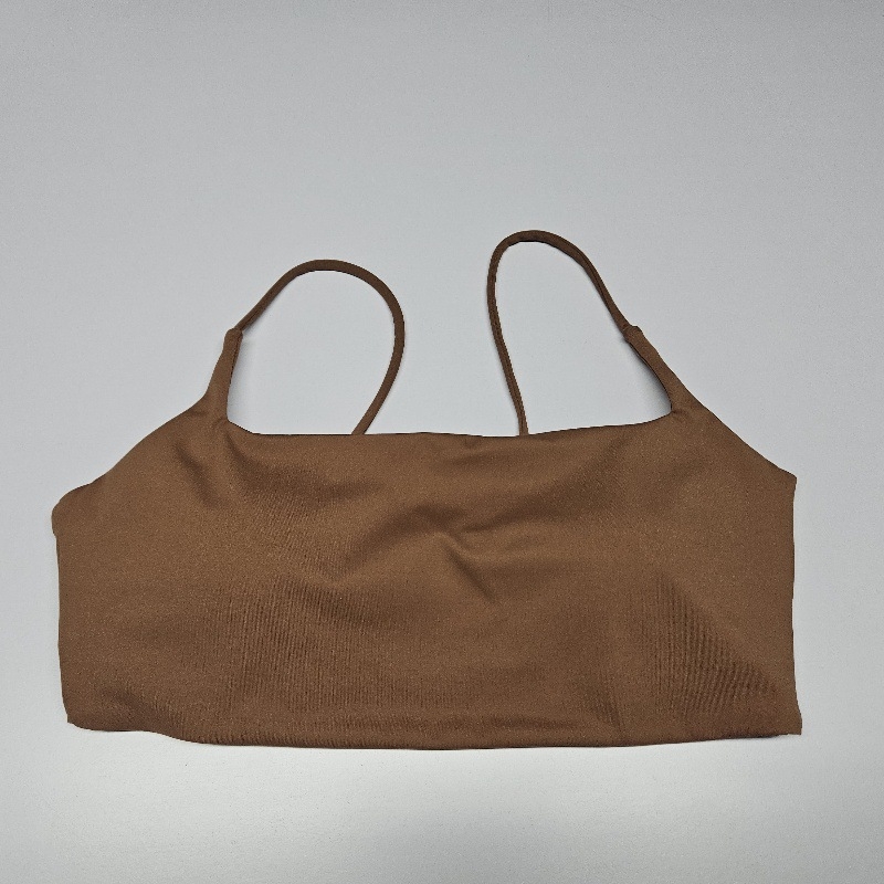 Ženski oblikovani sportski grudnjak s vezanjem naramenica, puni košarica, mješavina pamuk-nylon, podstava od spandeksa 25%, dizajn umetka