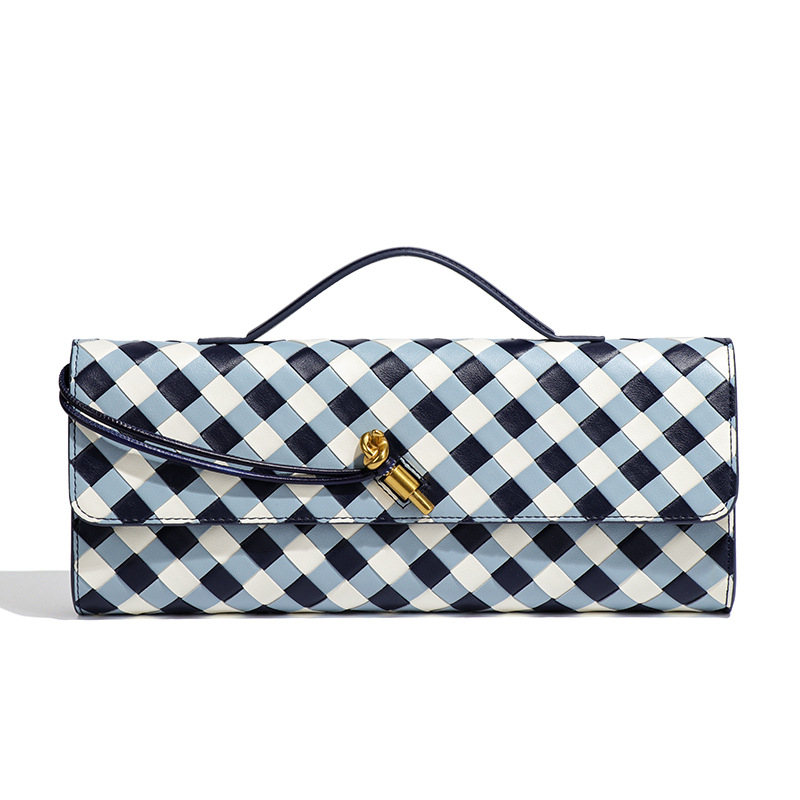 PU torbica s geometrijskim uzorkom, horizontalan kvadratni oblik, zaključavanje, podstava od poliester, unutarnji džep sa zatvaračem