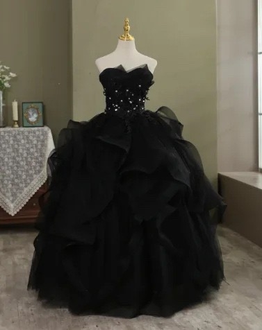 Večernja haljina s dekolteom tipa cijev, puff tutu suknja, duga do poda, majčinska haljina od poliestera