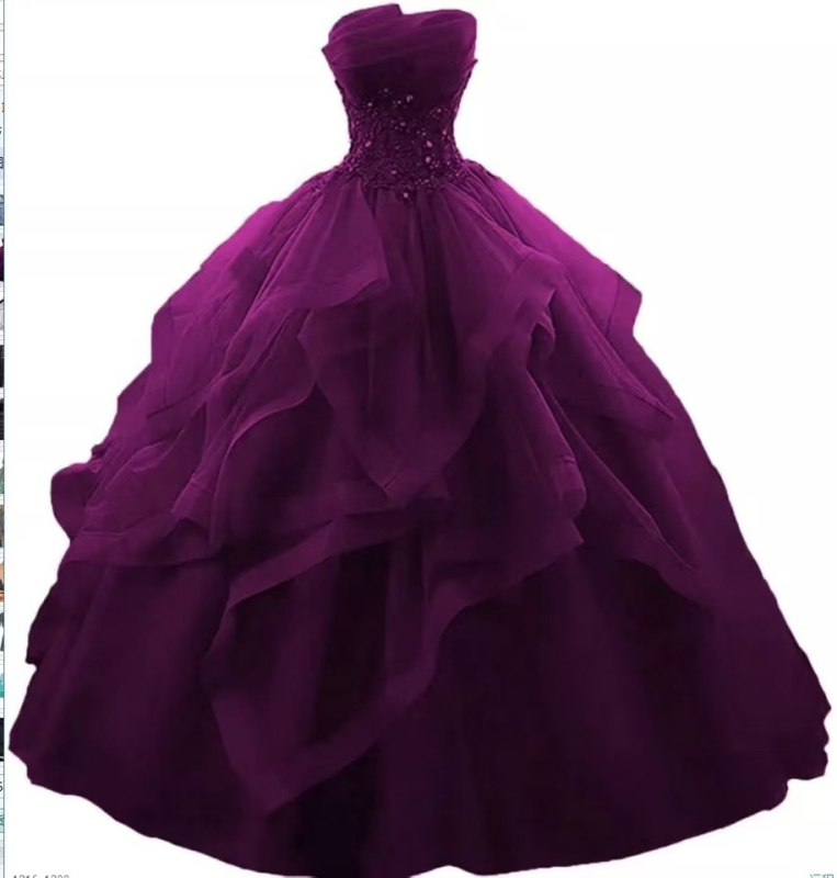 Večernja haljina s dekolteom tipa cijev, puff tutu suknja, duga do poda, majčinska haljina od poliestera