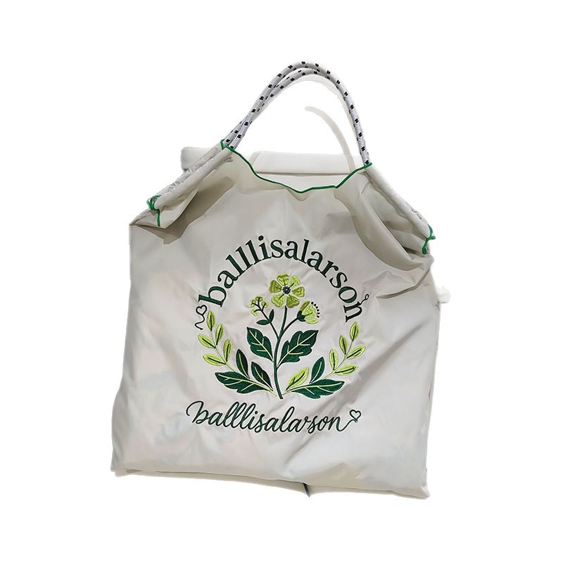 Krosbody torba od najlona s japanskim stilom izšivanjem, otvoreni vrh, velika kapaciteta