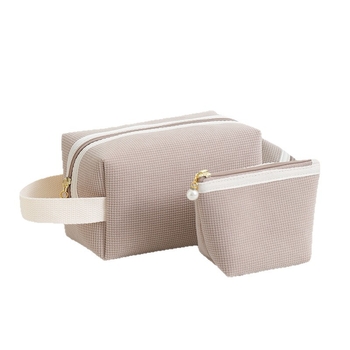 Make-up torbica Corduroy, kapacitet 20–35 L, prijenosna sa zipom, skrivena džep, mekana ručka, ugravirana tekstura, vanjski 3D