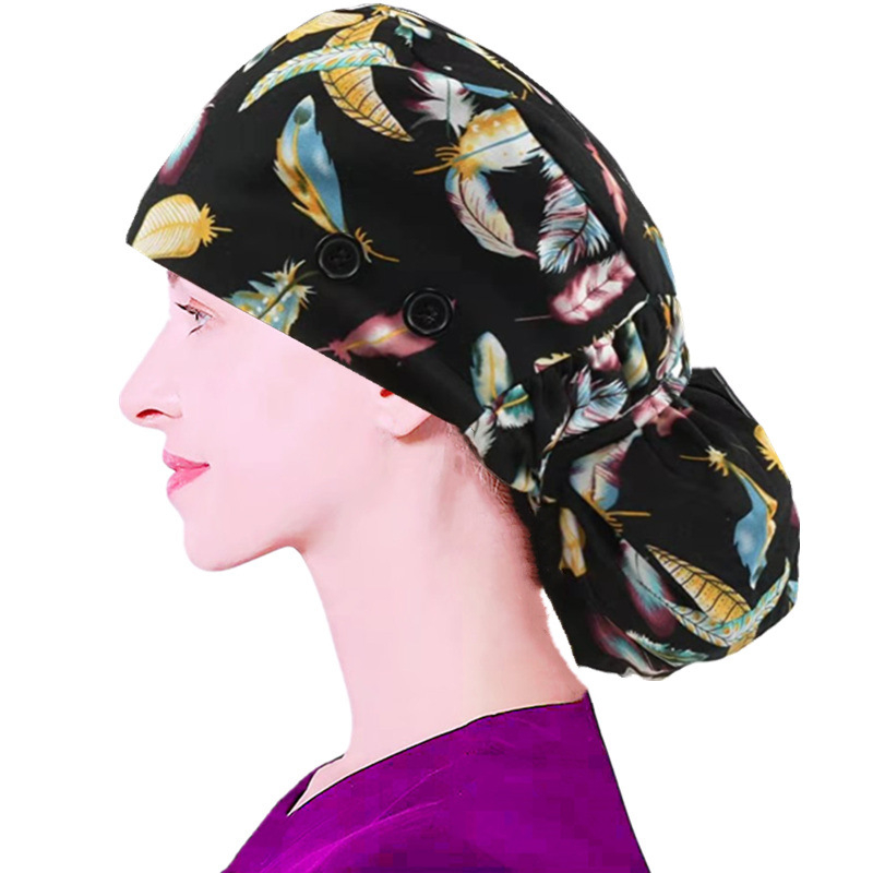 Pălărie plată din bumbac, țesătură twill, model cu flori, curea elastică pe spate, imprimare logo opțional