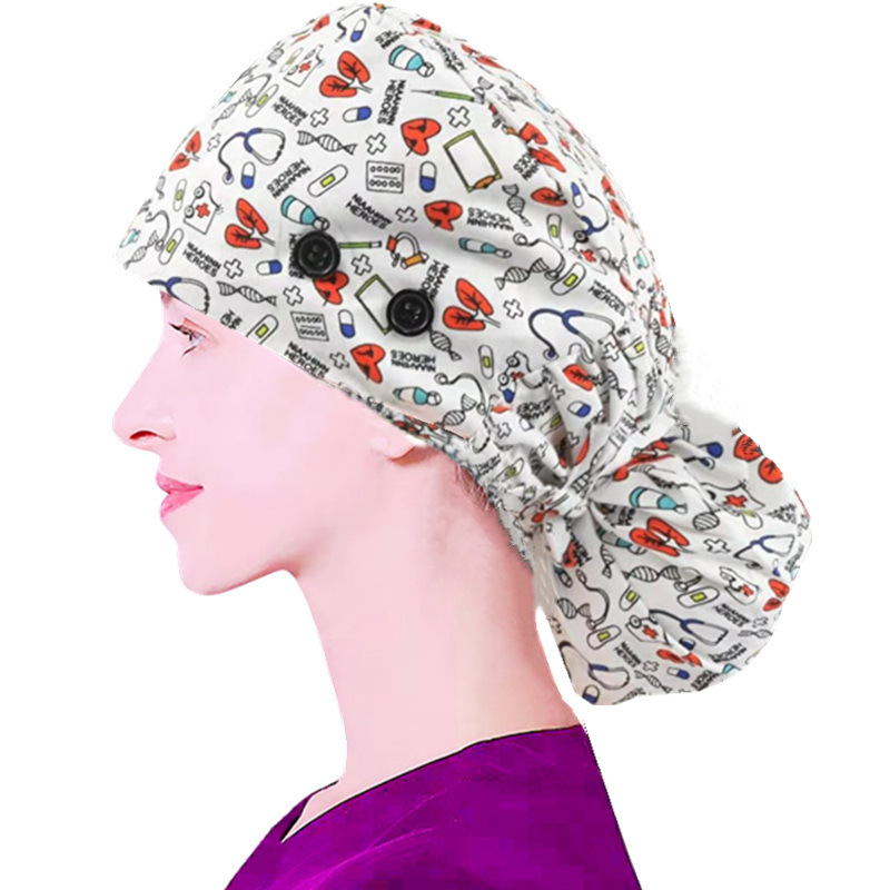 Pălărie plată din bumbac, țesătură twill, model cu flori, curea elastică pe spate, imprimare logo opțional