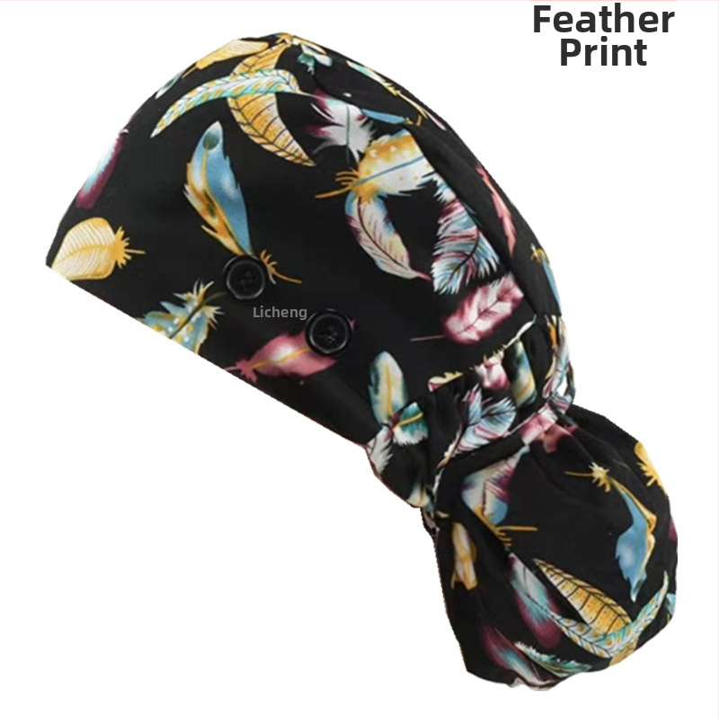 Pălărie plată din bumbac, țesătură twill, model cu flori, curea elastică pe spate, imprimare logo opțional