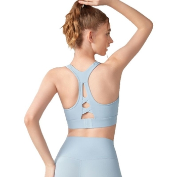 Ženski sportski grudnjak s fiksiranim košaricama, visoka potpora, I-back dizajn, materijal nylon-elastan