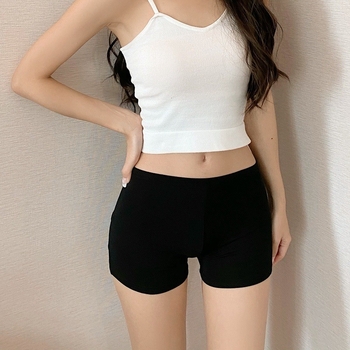 Moteriški medvilniniai saugumo šortai, vidutinė juosmens, anti ekspozicija, vasariniai trumpi šortai