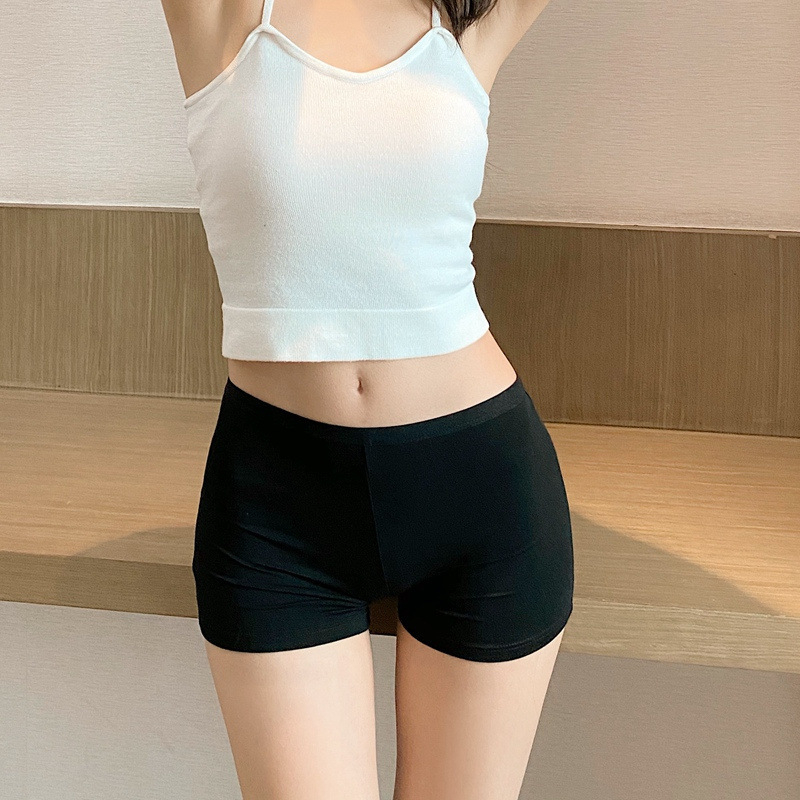 Moteriški medvilniniai saugumo šortai, vidutinė juosmens, anti ekspozicija, vasariniai trumpi šortai