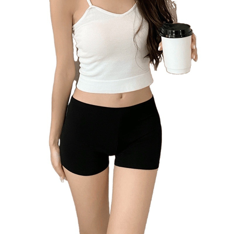 Moteriški medvilniniai saugumo šortai, vidutinė juosmens, anti ekspozicija, vasariniai trumpi šortai